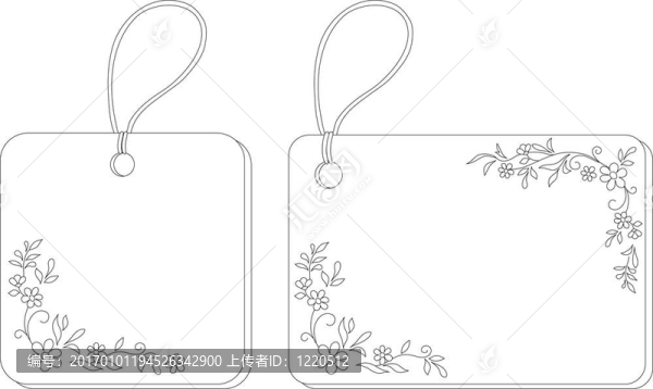 花卉圖案標(biāo)簽；輪廓