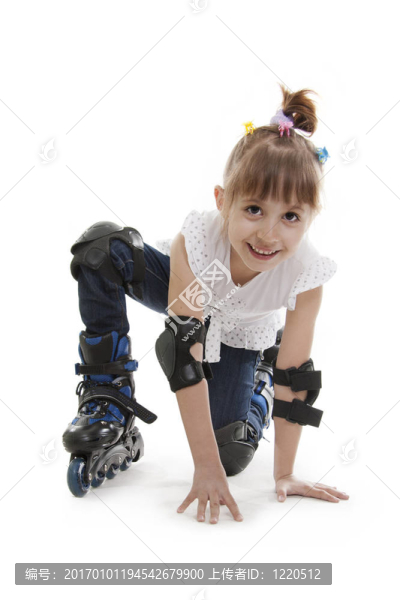 溜冰鞋上的小女孩