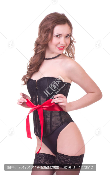 在黑色皮革緊身衣的女人