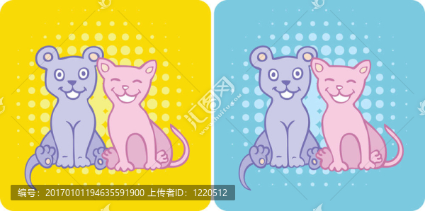 情侶卡通貓。