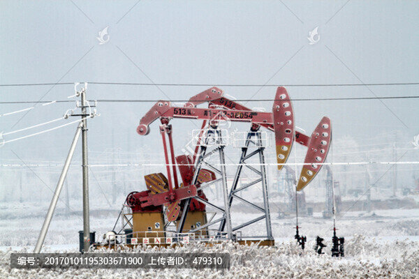 采油機(jī),大慶,油田,冬天,霧凇