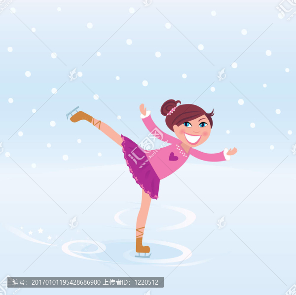 女孩練習(xí)冰花樣滑冰