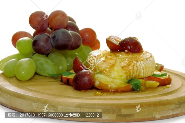 乳酪烤蘋果、鮮葡萄。