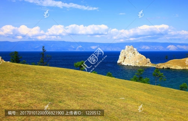 貝加爾湖。奧爾洪島島。Cape,Burkhan。