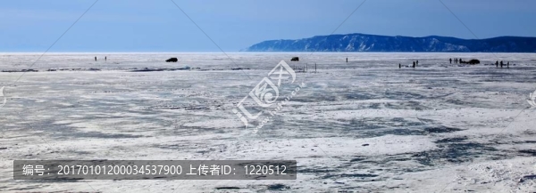 Frozen,Lake,Baikal。冬天。