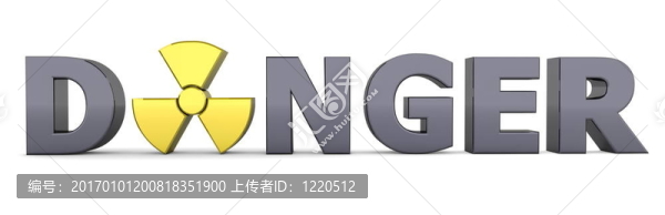黑字危險(xiǎn)-黃色核符號(hào)
