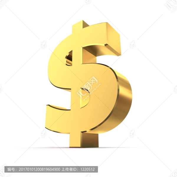 閃亮的美元象征-黃金表面