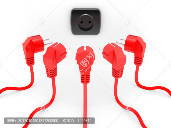 紅色的電插頭