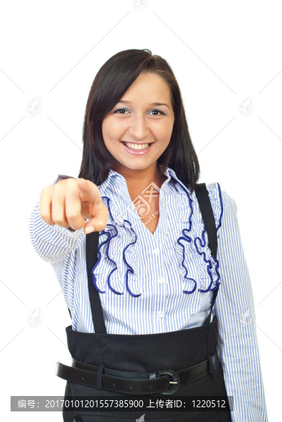 年輕女子指著你