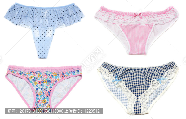 拼貼的女性內(nèi)褲在白色背景上的圖案