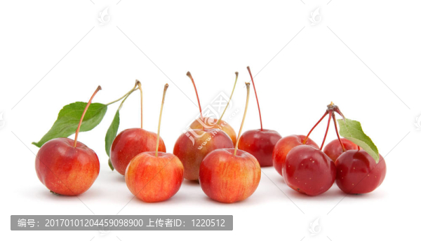 白背景的中國(guó)櫻桃蘋果