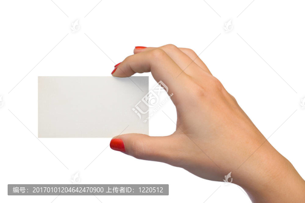 女子手中的空白卡