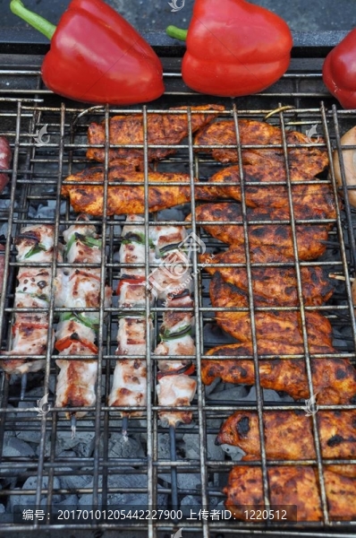肉類在燒烤
