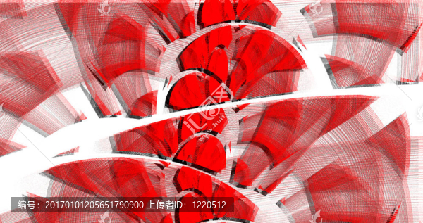 紅色抽象波。奇妙的分形設(shè)計(jì)