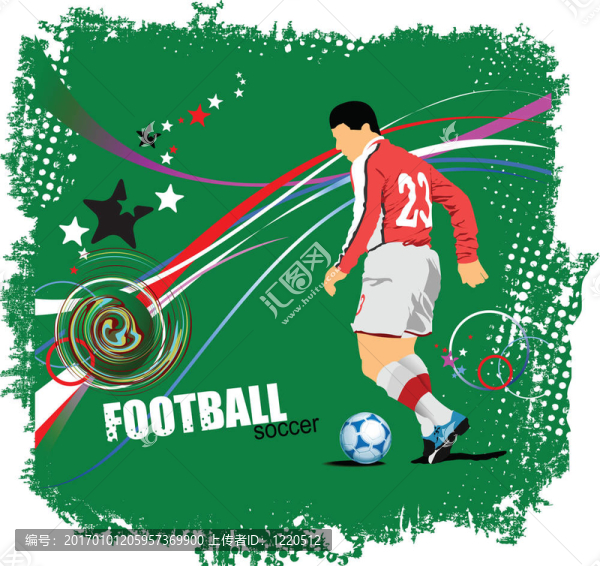 海報(bào)足球運(yùn)動(dòng)員。Col