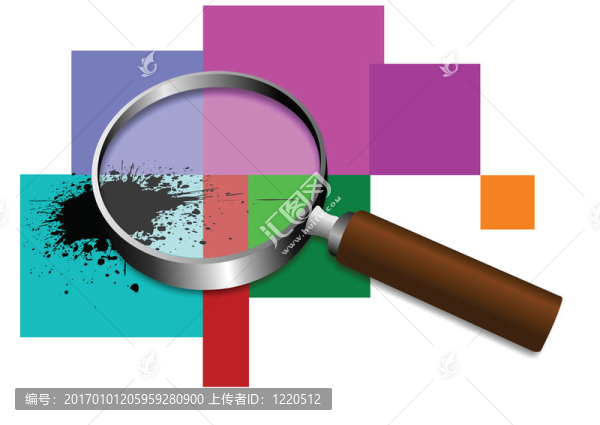 放大鏡圖標。透明