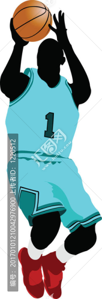 籃球運(yùn)動(dòng)員。彩色