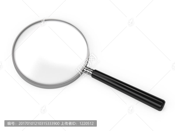白色放大鏡，高分辨率高分辨率3D渲染