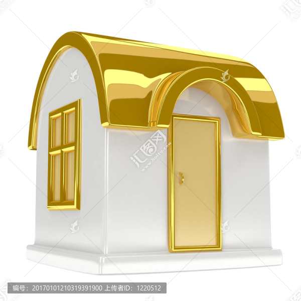 金色玩具屋；高品質3D渲染