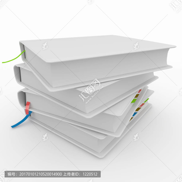 3d空白的書