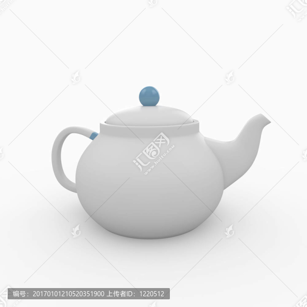 3d空白茶壺