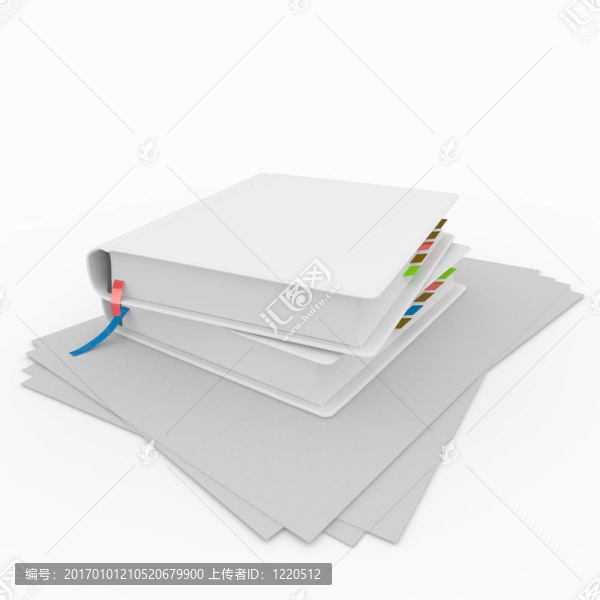 3d空白的書