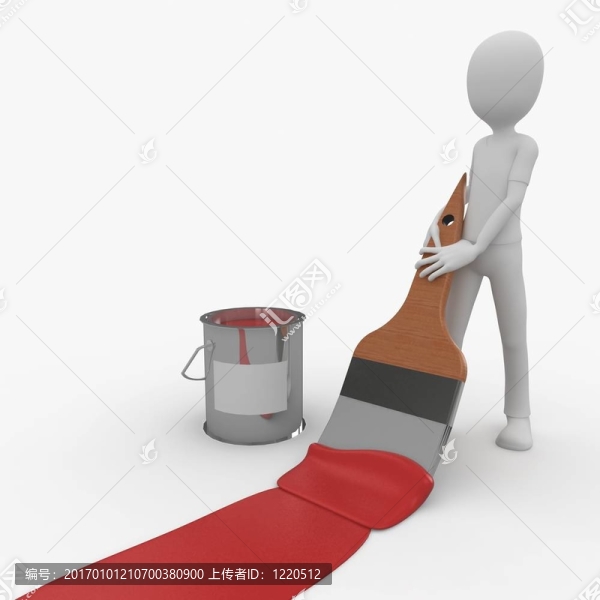 用畫筆的三維人