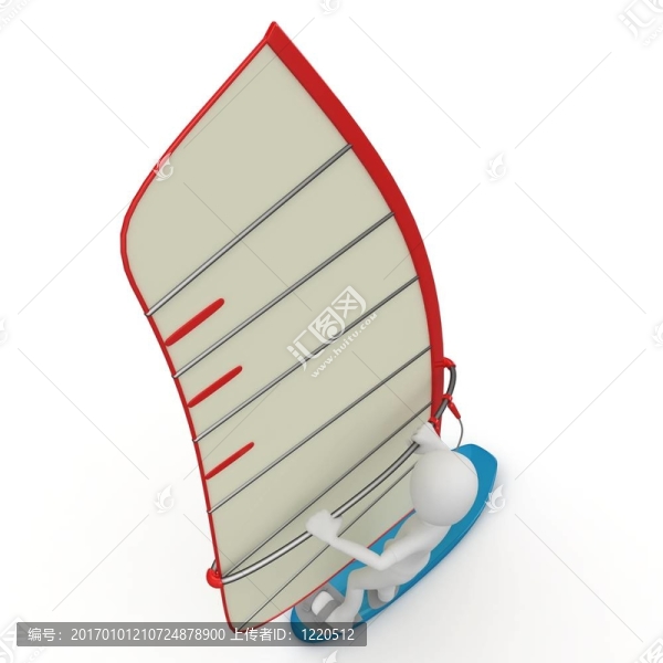 三維人沖浪