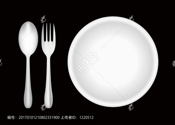 盤子；叉子；勺子