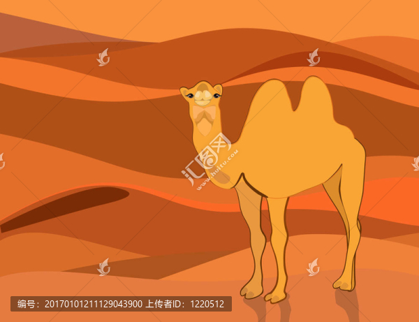 沙漠背景下的駱駝