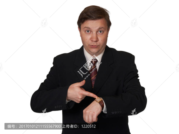 男子指著手表