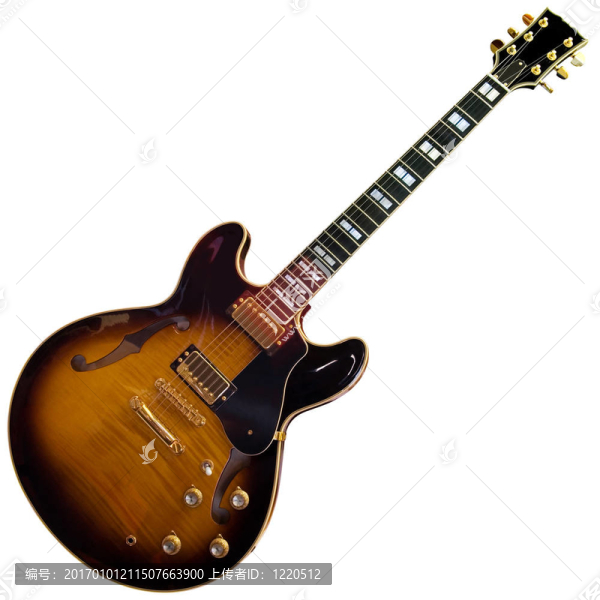 電吉他的剪影