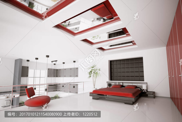現(xiàn)代臥室室內(nèi)3D