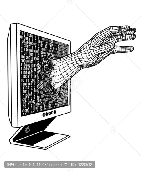 來自監(jiān)視器的手