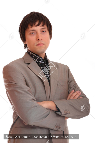 英俊的年輕商人。
