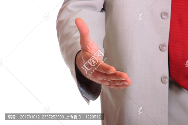 開著手的商人