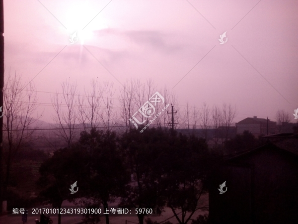 夕陽下的鄉(xiāng)村