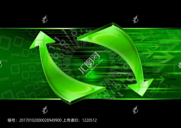 抽象技術(shù)綠色箭頭
