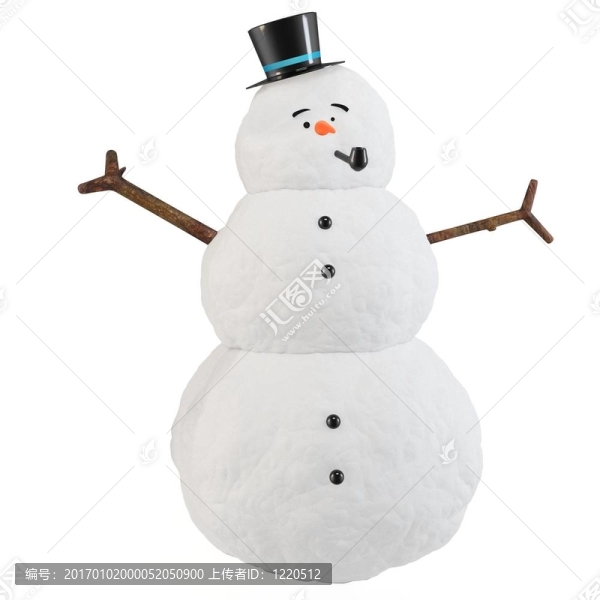3D雪人帽子和煙斗