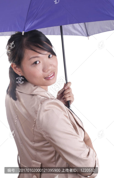 時(shí)尚女子握傘