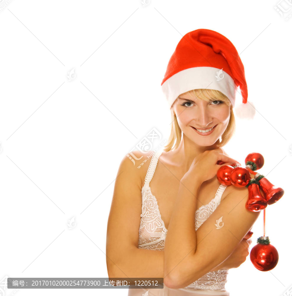 Santa夫人帶圣誕裝飾
