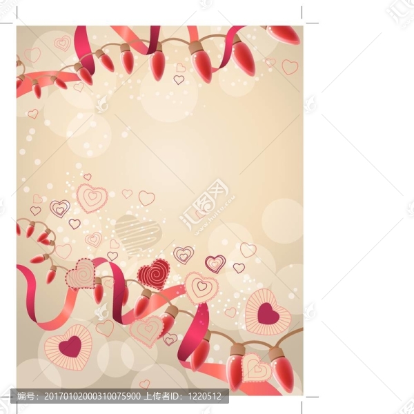 紅色燈節(jié)日花環(huán)與背景光的心