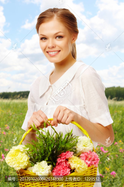 女人與花