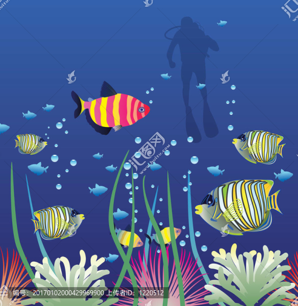 熱帶魚和潛水者