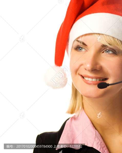 Santa漂亮手機接線員帽