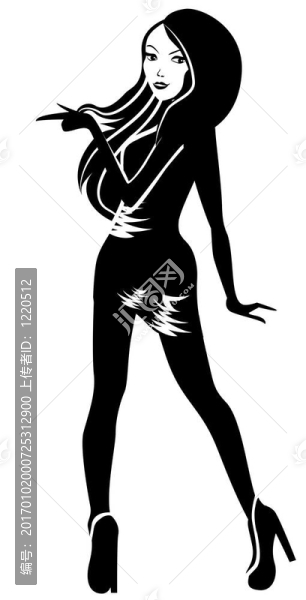 站在短裙里的女人剪影