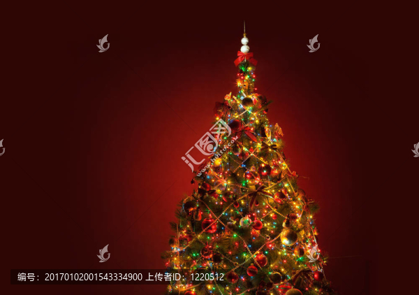 紅色背景藝術(shù)圣誕樹