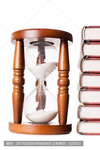 Hourglasses和書(shū)白色隔離