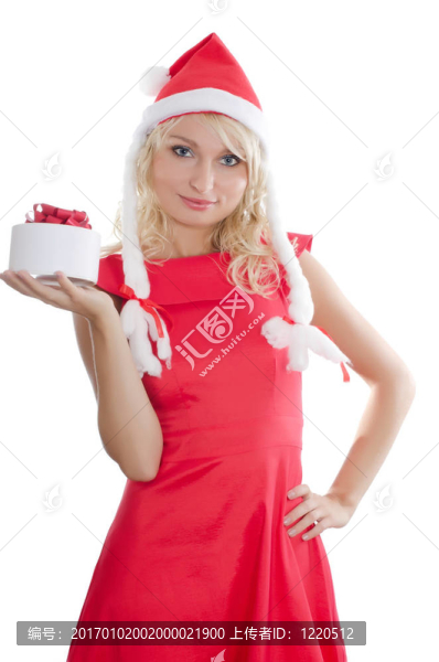 帶禮物的圣誕女孩