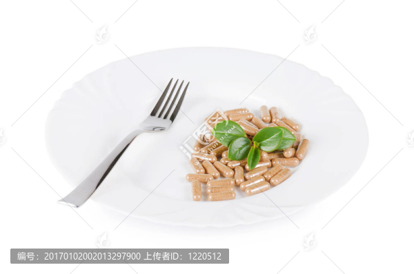藥丸在盤子里
